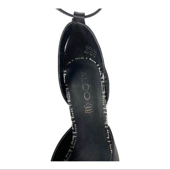 Aldo Black White Chevron Platform Heels Size 8.5 - Picture 6 of 8